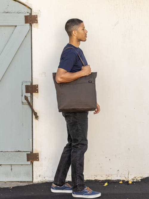 Terra Thread Organic Cotton Canvas Work Tote Bag In Chestnut Brown