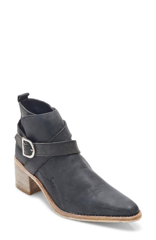 Back Loop Ankle Boot in Washed Black
