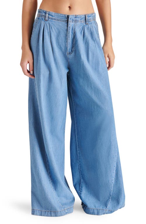 Shop Steve Madden Starling Wide Leg Jeans In Bijou Blue