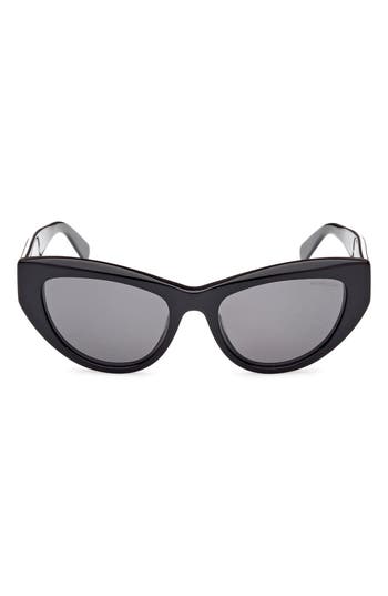 Moncler 53mm Cat Eye Sunglasses In Black