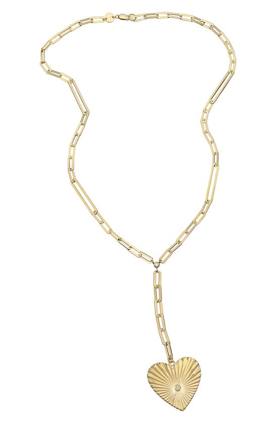 Shop Jennifer Zeuner Sheldon Diamond Pendant Y Necklace In Yellow Gold