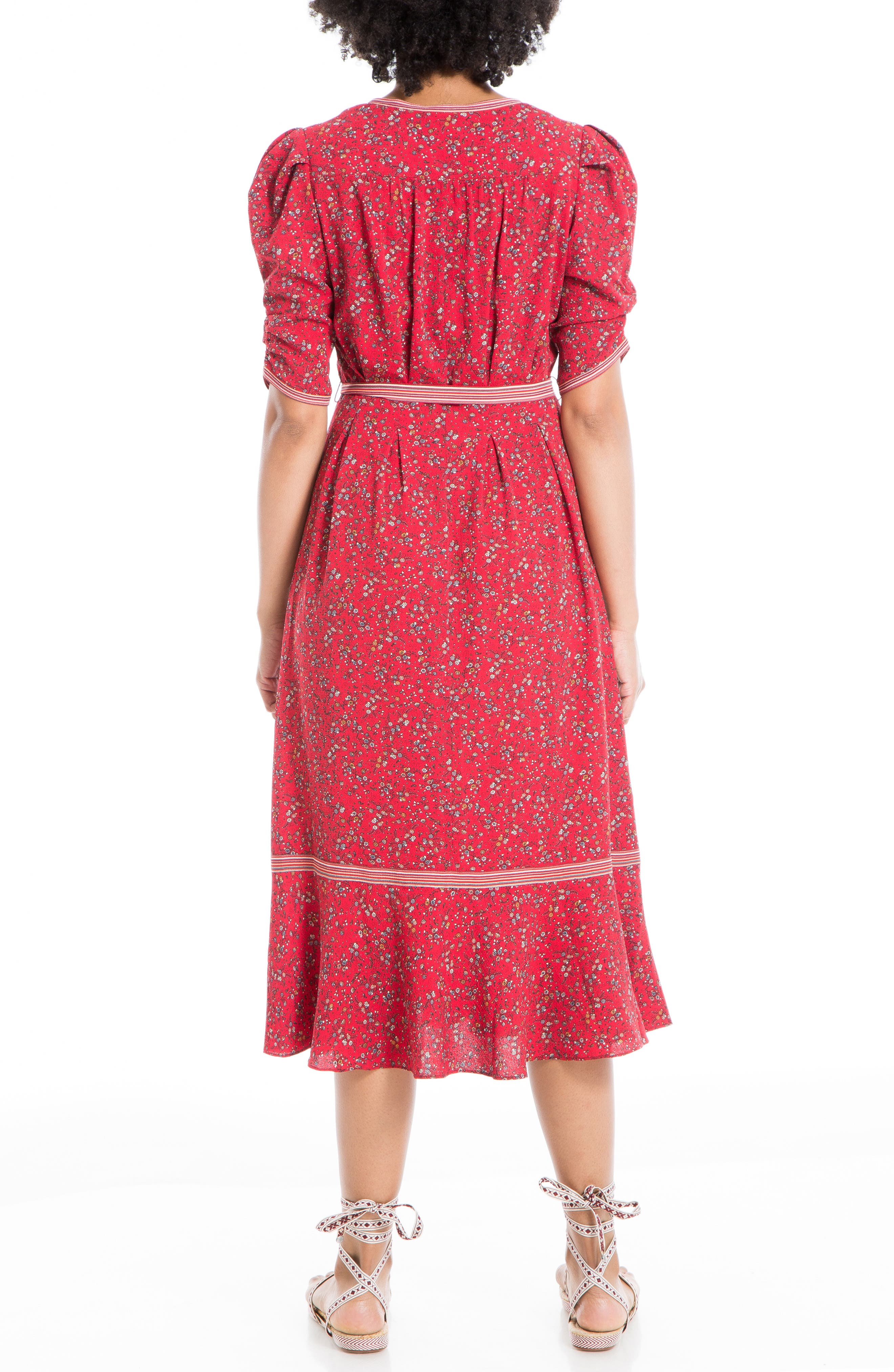 ruched waist midi dress