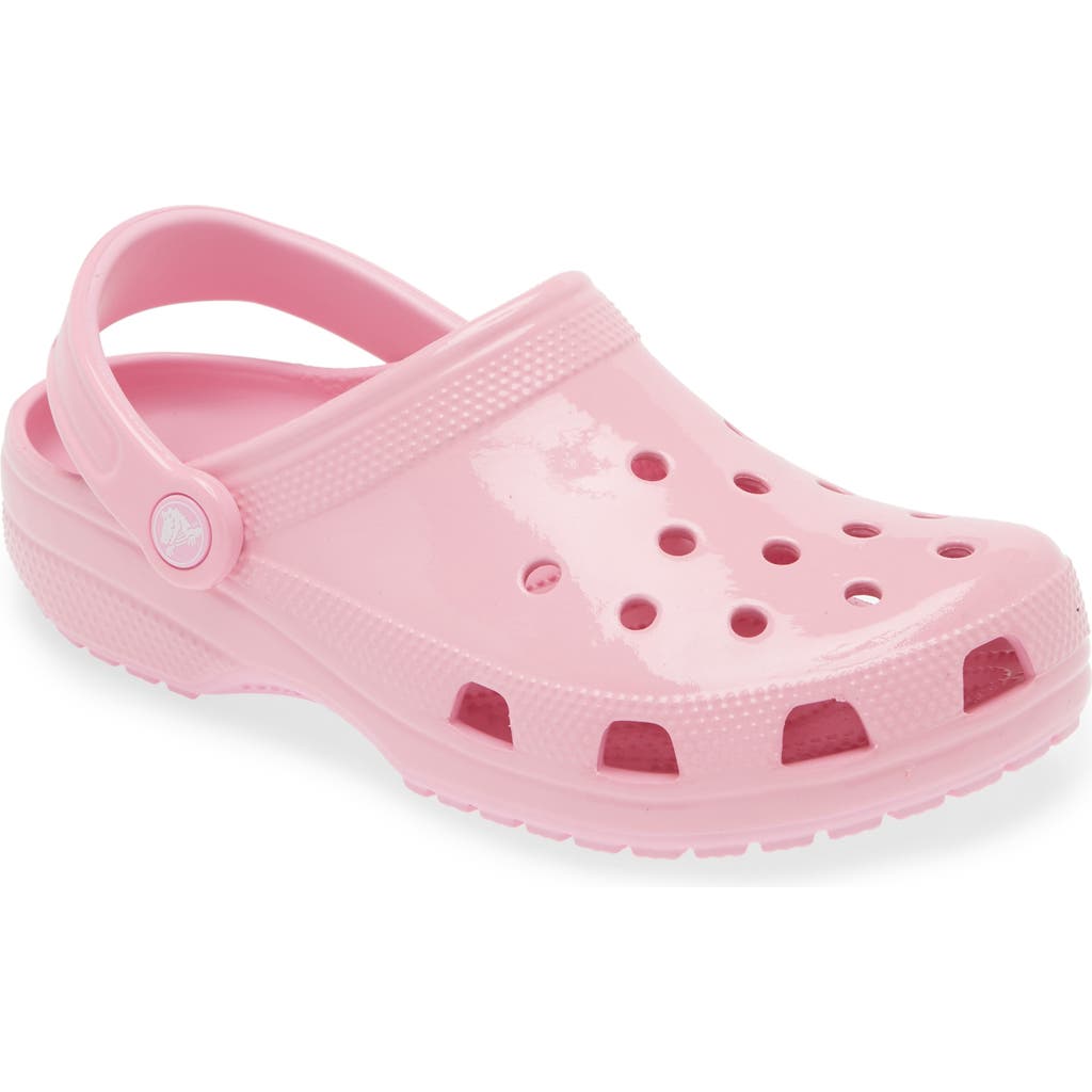 Crocs Classic High Shine Clog In Pink Tweed