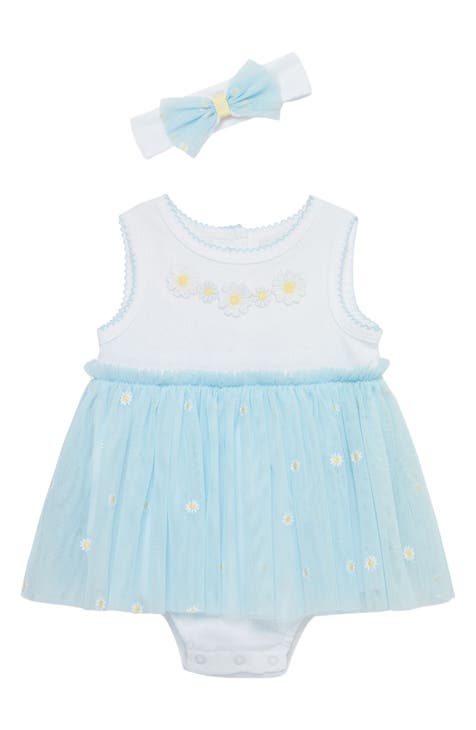 Daises Popover Dress & Headband Set (Baby)