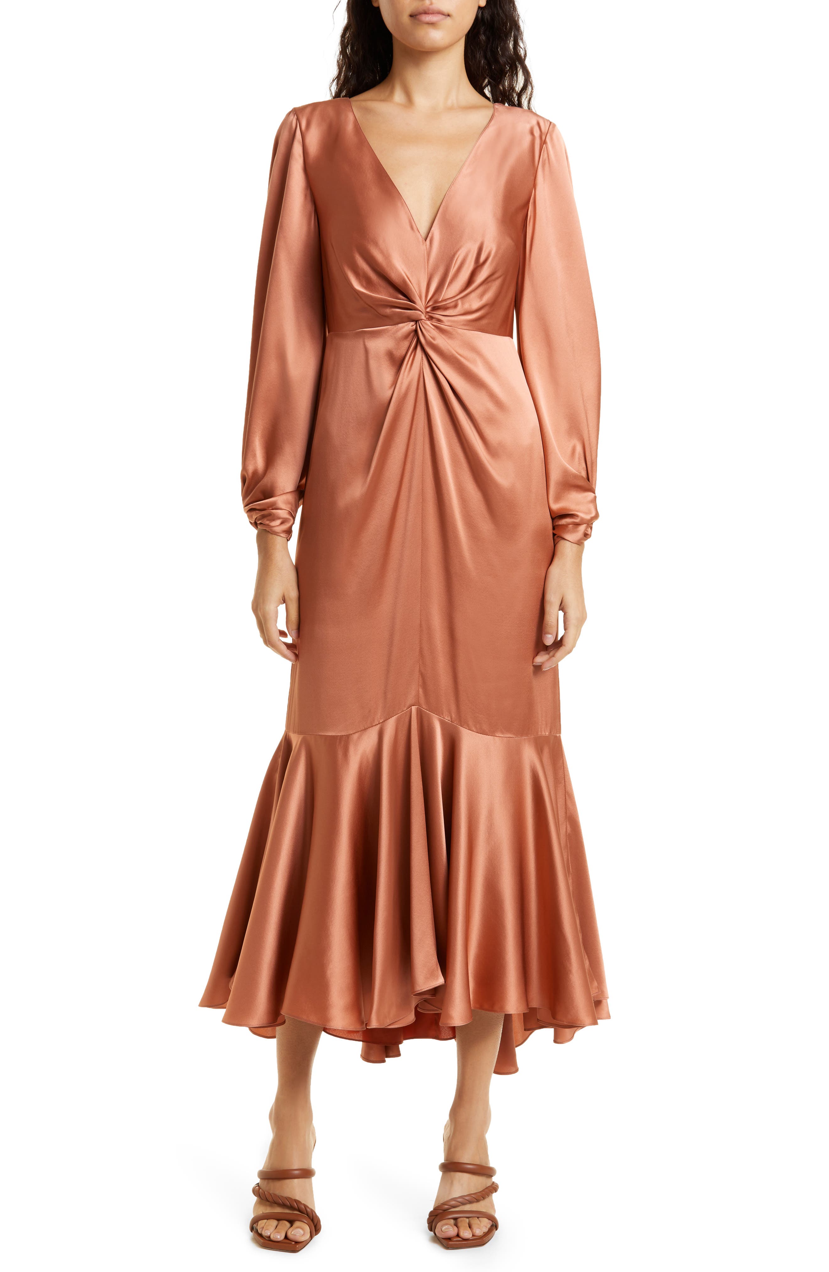 long sleeve silk dress | Nordstrom