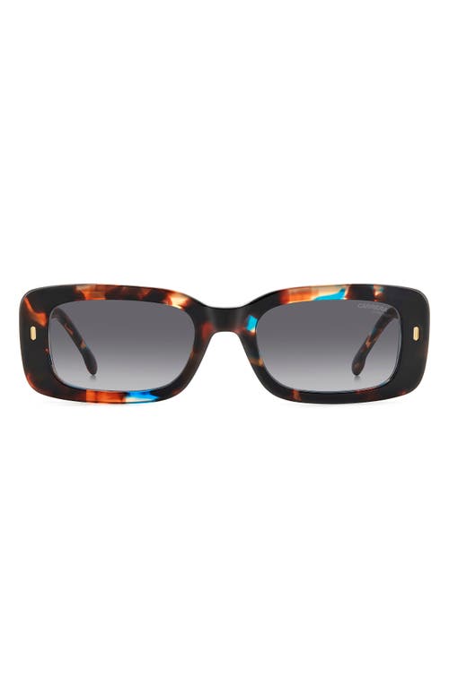 Carrera Eyewear 53mm Gradient Rectangular Sunglasses In Blue Havana/grey Shaded