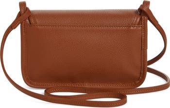 AUTH NWT Longchamp Small Le Foulonne Pebbled Leather Wallet Crossbody In  Cypress