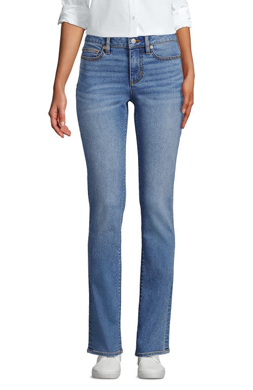 Lands' End Recover Mid Rise Straight Leg Blue Jeans In Beau Blue