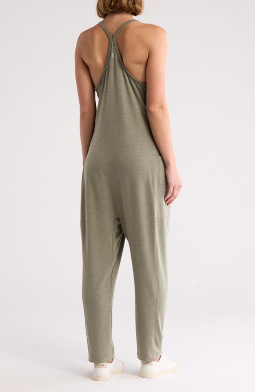 Z By Zella Change Of Heart Jumpsuit In Olive Night Heather