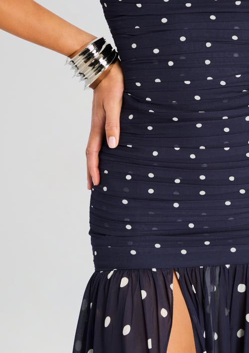 Shop Retroféte Retrofête Annalise Dress In Navy Polka  Dot