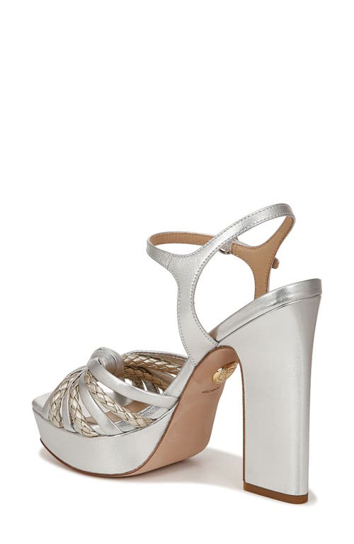 Shop Veronica Beard Flavia Ankle Strap Platform Sandal In Silver/platinum