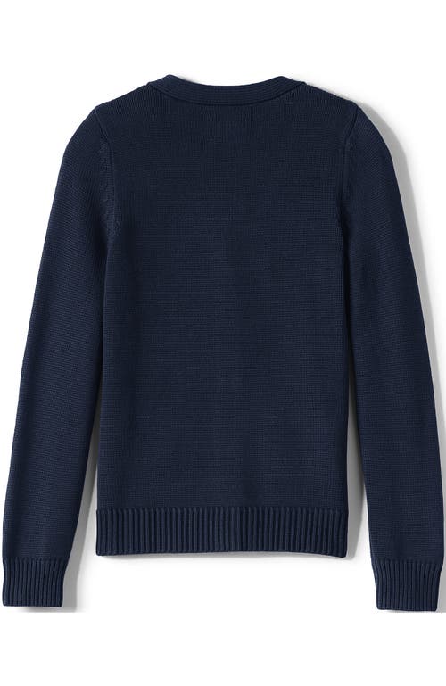 LANDS' END LANDS' END SCHOOL UNIFORM GIRLS COTTON MODAL BUTTON FRONT CARDIGAN SWEATER