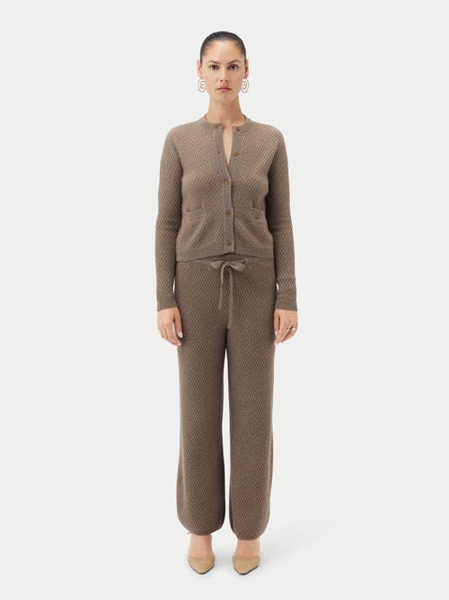 Gobi Mongolian Cashmere Organic Color Buttoned Cashmere Cardigan In Taupe