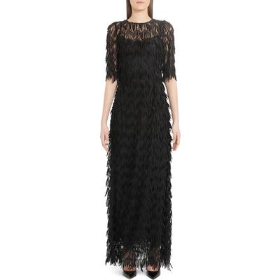 Dolce & gabbana Fringe Detail Maxi Dress, US / 42 IT - Black