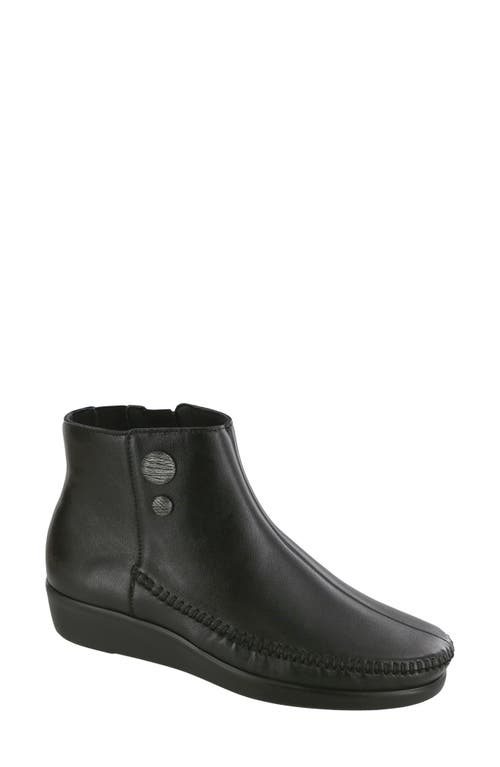 Shop Sas Jade Zip Bootie In Black Leather