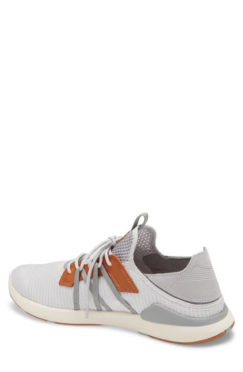 Olukai Mio Li Sneaker In Mist Grey/white Fabric