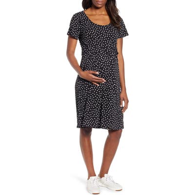Angel Maternity Busy Mommy Empire Waist Maternity/nursing Dress, Black