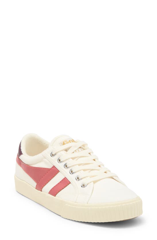 Gola Classics Tennis Mark Cox High Top Sneaker In Off White/ Coral Pink/ Wine