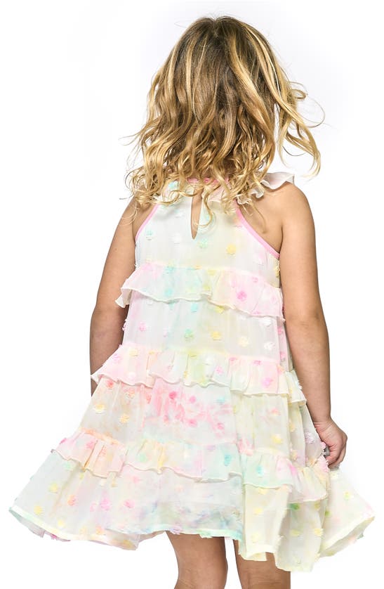 Shop Baby Sara Kids' Tie Dye Tiered Chiffon Dress In Ivory Multi