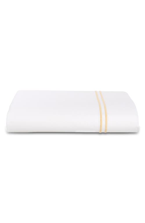 Sferra Queen 200 Thread-count Resort Flat Sheet In White/banana