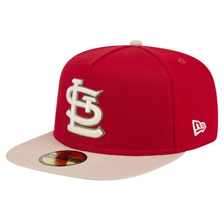 Shop New Era Red St. Louis Cardinals Canvas A-frame 59fifty Fitted Hat
