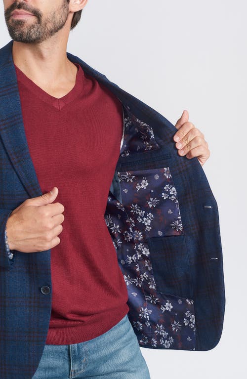 Savile Row Co Plaid Sport Coat In Navy
