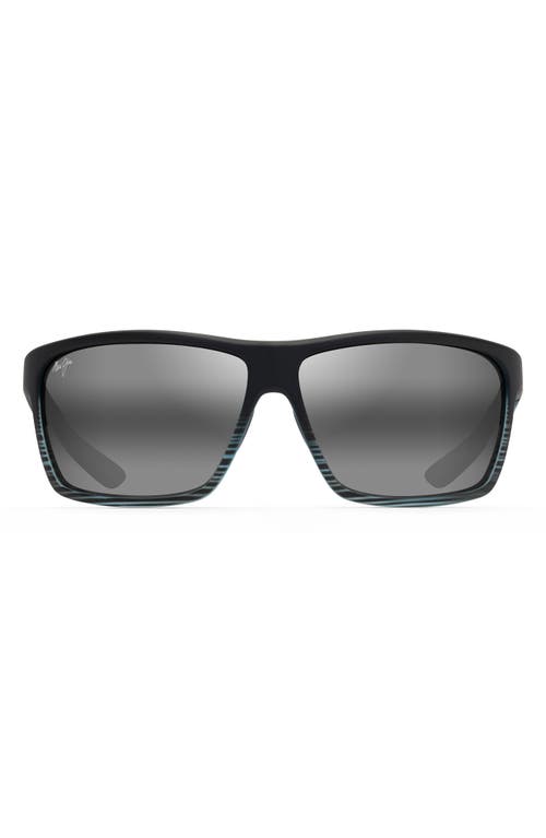 Maui Jim Alenuihaha 64mm Polarized Sport Sunglasses in Grey Black Stripe Neutral