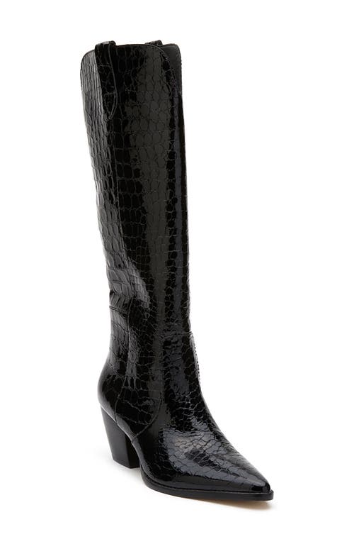 Matisse Stella Western Boot in Black Croc