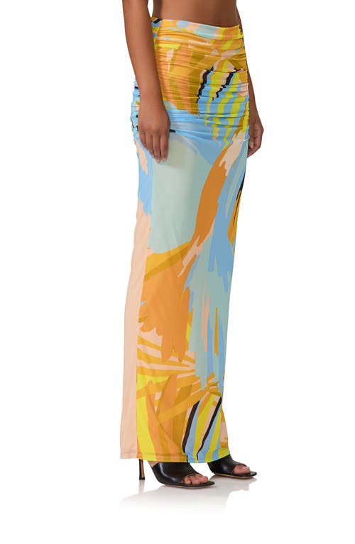 Afrm Bevin Mesh Maxi Skirt In Bird Of Paradise