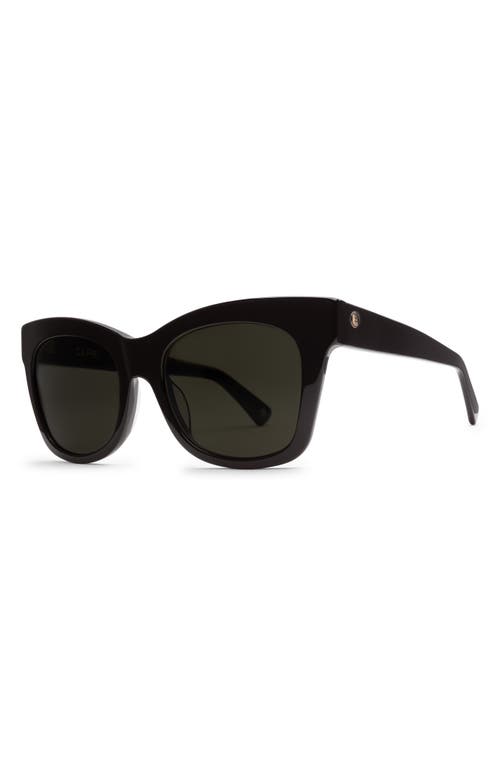 Shop Electric Capri 52mm Polarized Cat Eye Sunglasses In Gloss Black/grey Polar