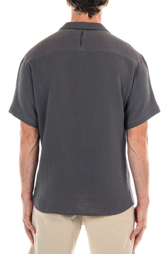 Shop Original Paperbacks Gauze Short Sleeve Shirt In Black