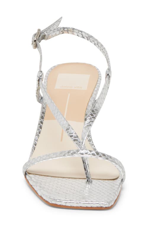 Dolce Vita Laury Strappy Sandal In Silver Embossed Leather