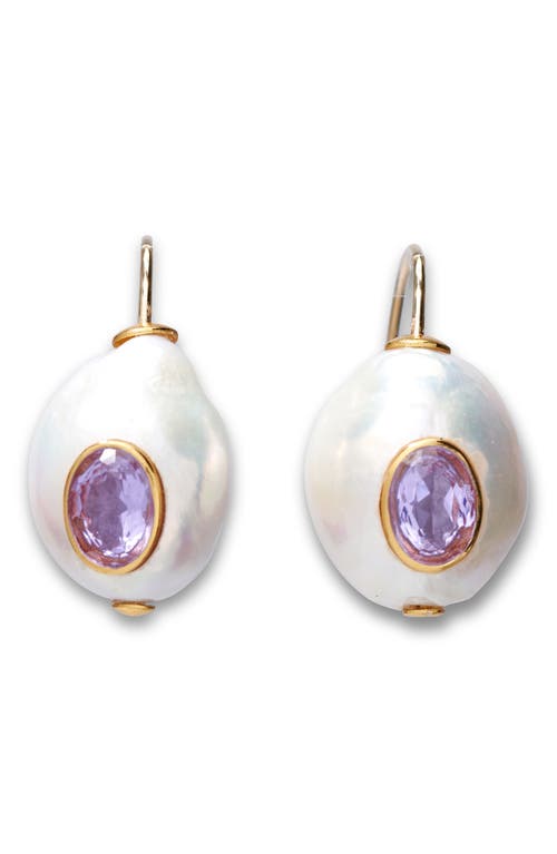 Lizzie Fortunato Freshwater Pearl Drop Earrings in Multi/Pink 