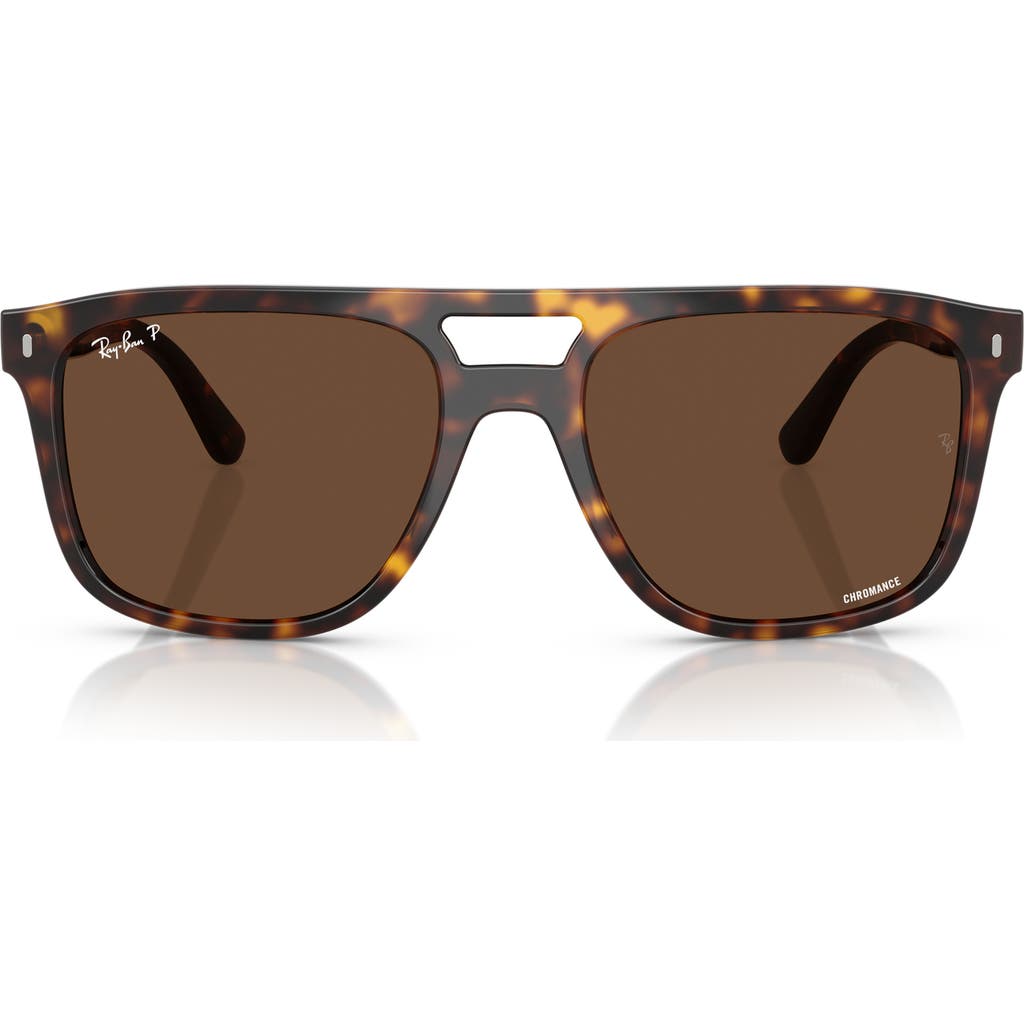 Ray Ban Ray-ban 58mm Polarized Square Sunglasses In Havana