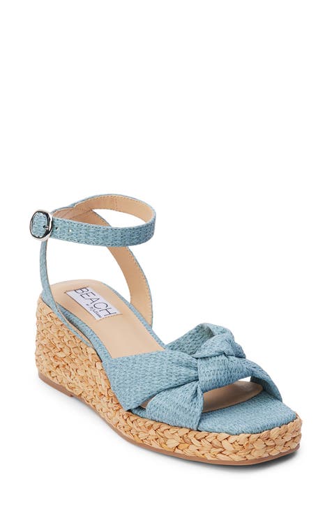 Women's Blue Wedge Sandals