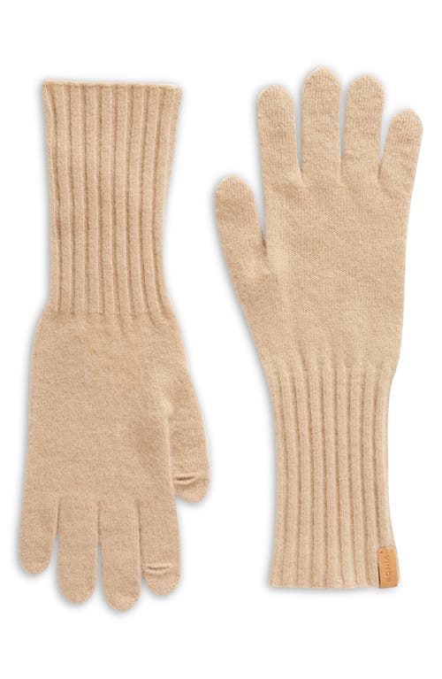 Boiled Cashmere Gloves in Camel