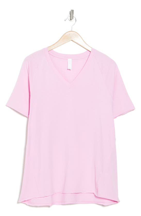 Shop Z By Zella Vintage Wash Relaxed V-neck Tee In Purple Pastel
