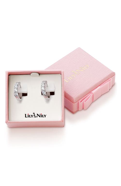 Shop Lily Nily Kids' Cubic Zirconia Hoop Earrings In Silver