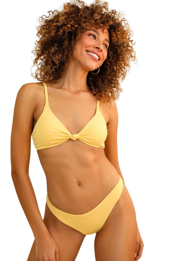 Shop Dippin Daisys Zen Knotted Triangle Bikini Top In Mellow Yellow