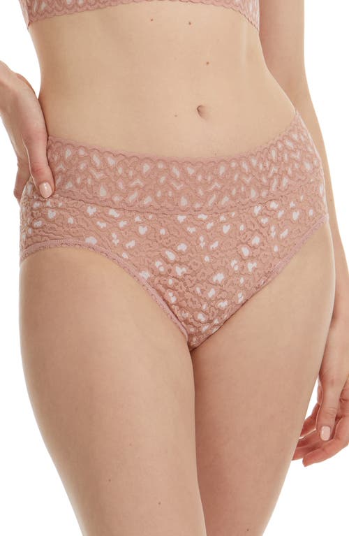 Hanky Panky X-dye French Lace Briefs In Desert Rose/white