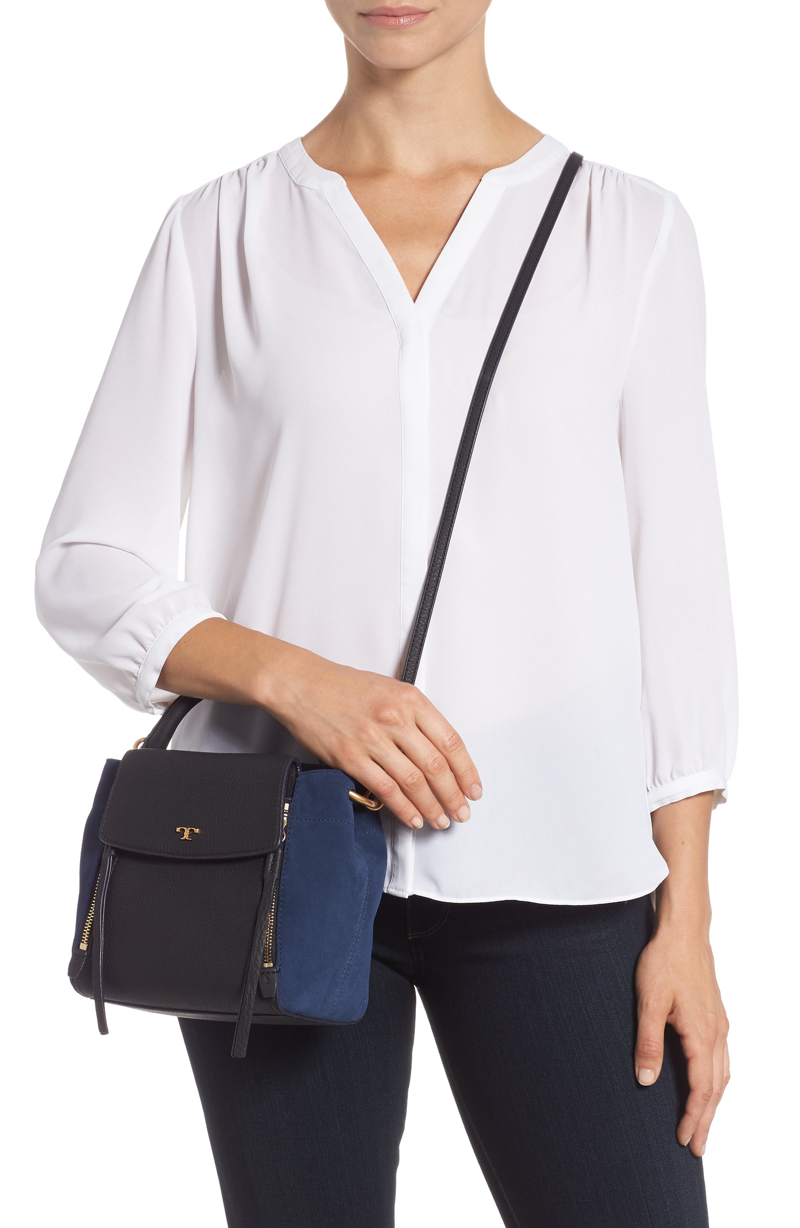 Tory Burch HalfMoon Mixed Media Crossbody Bag Nordstrom