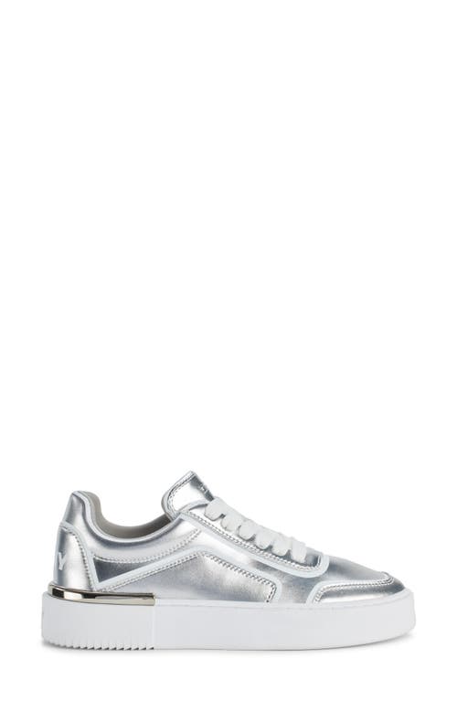 Dkny Baylor Platform Sneaker In Silver/white