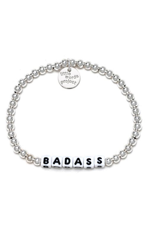 Little Words Project Badass Silver Fill Beaded Stretch Bracelet