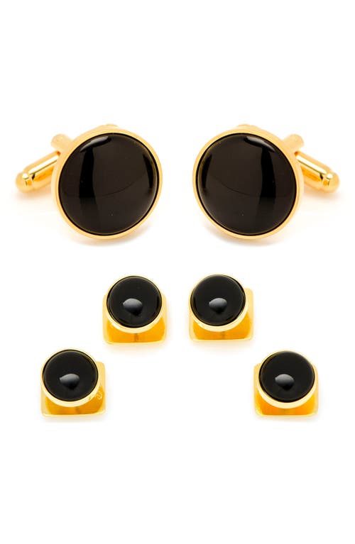 Cufflinks, Inc. Onyx Cuff Link & Stud Set in Gold/Black at Nordstrom