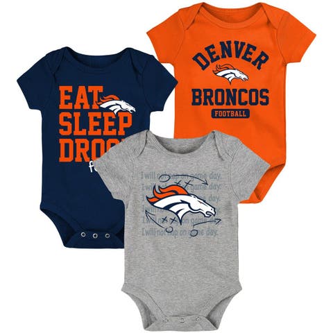 Newborn & Infant Royal/Orange Denver Broncos Victory Formation Throwback  Three-Piece Bodysuit and Knit Hat Set