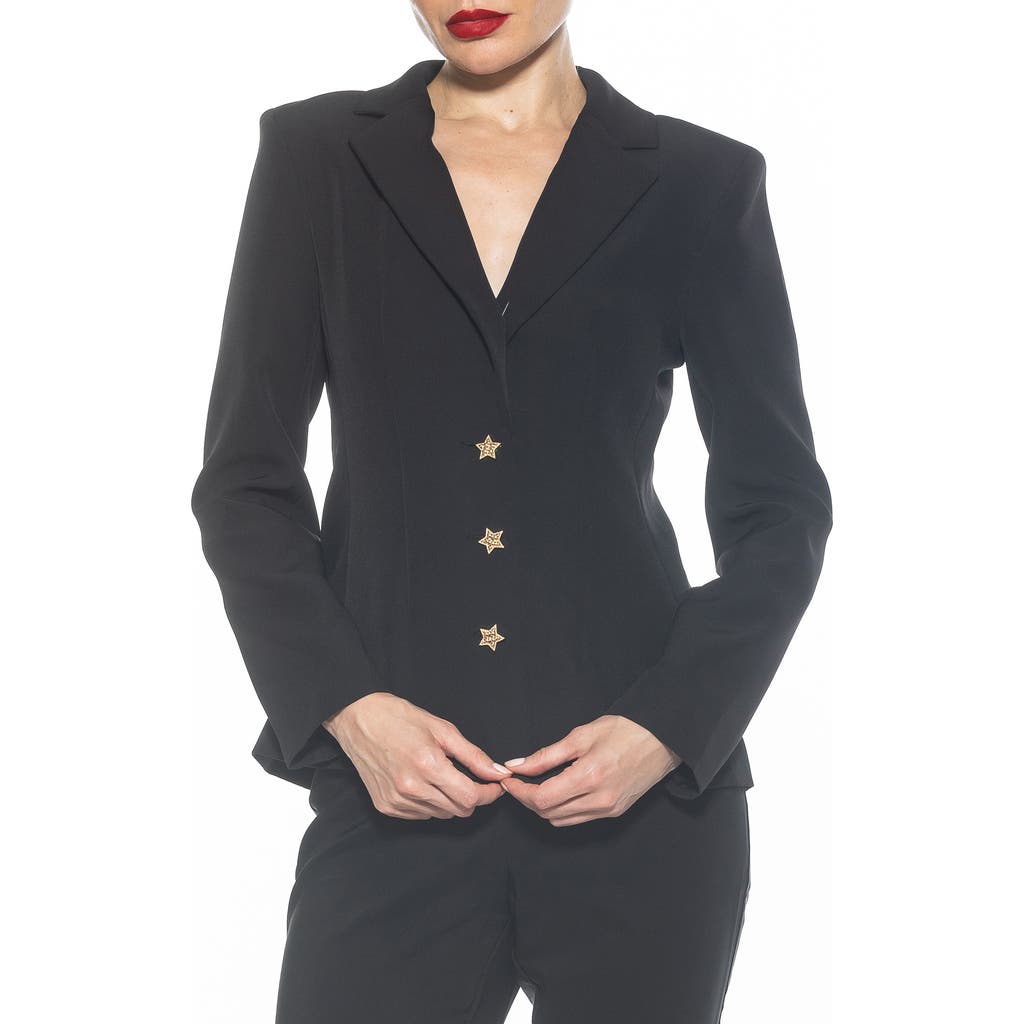 Alexia Admor Gwen Jacket Star Button Blazer In Black