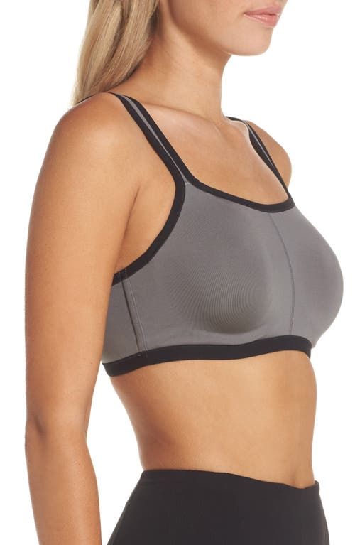 Shop Natori Yogi Convertible Sports Bra In Grey/black