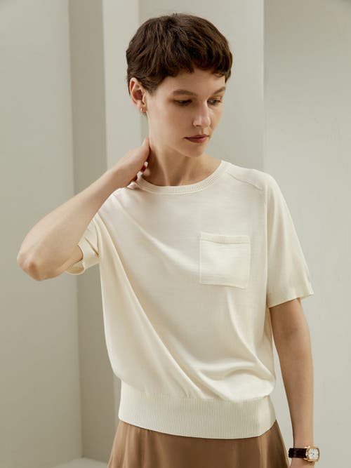 Shop Lilysilk Basic Silk Crewneck T-shirt In White