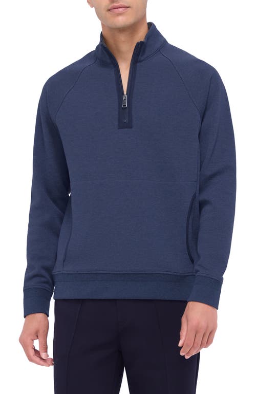 Bugatchi Quarter Zip Pullover In Blue