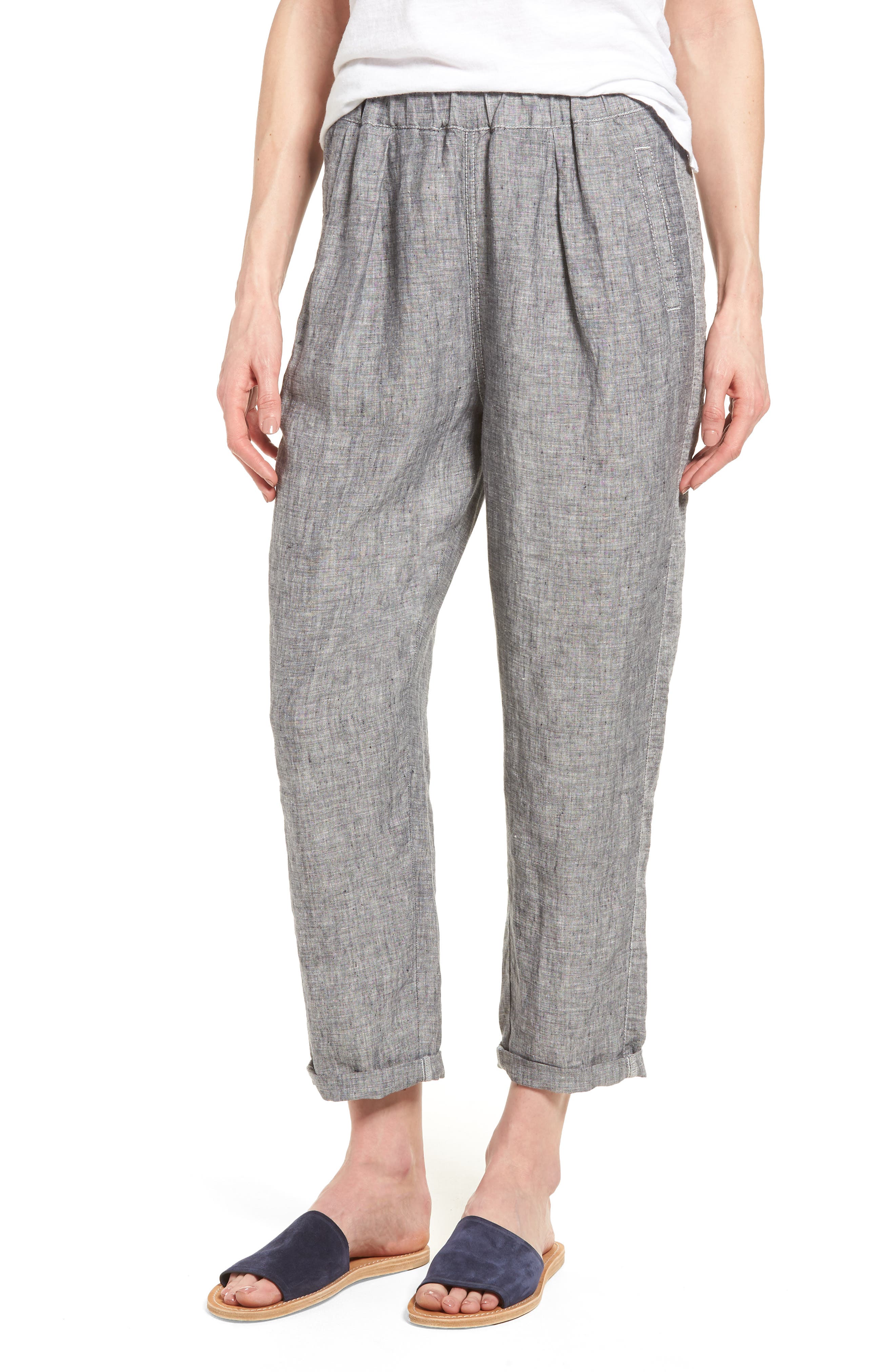 linen crop pants